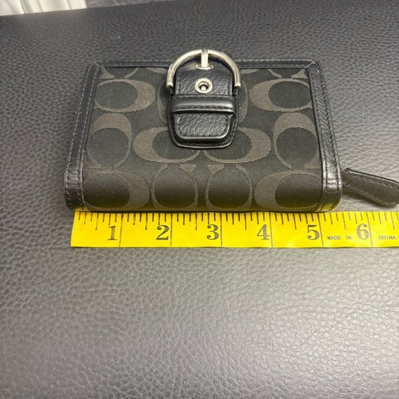 Coach Zipper buckle wallet black wallet small - Picture 10 of 12